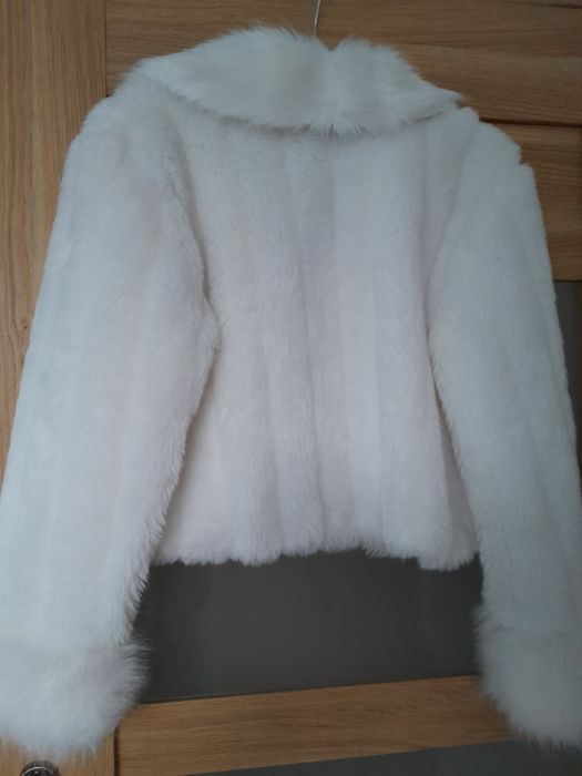 Ciepłe bolerko ślubne ekri r.38