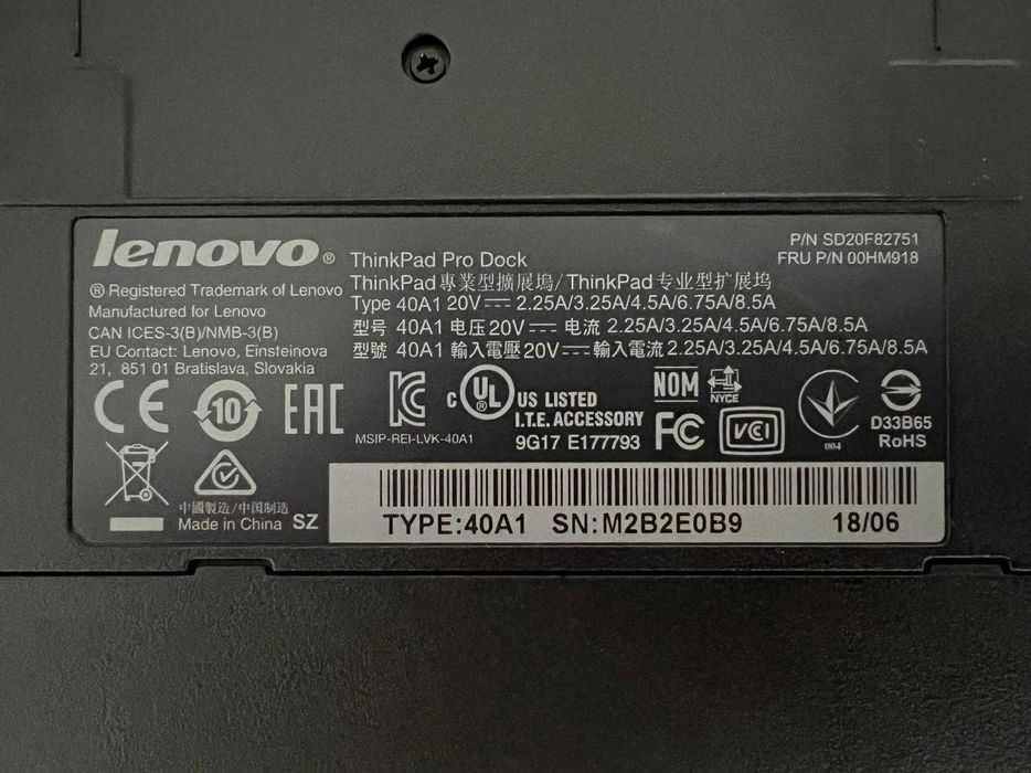 Dockstation Lenovo Thinkpad Ultra Dock 40A + Carregador 90W