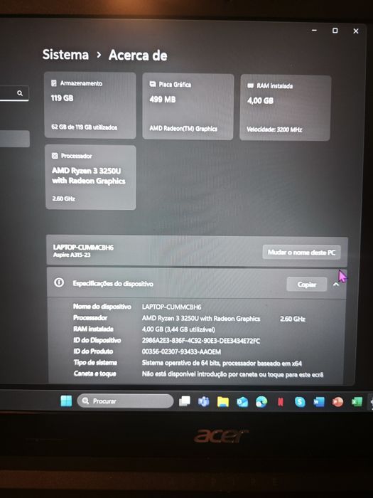 PC portátil ACER