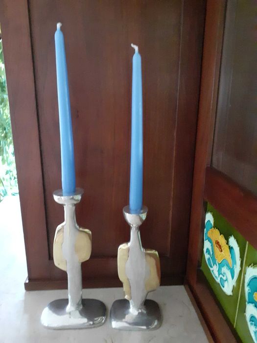 Castiçais de estanho e cobre muito modernos (baixa de preço 5)