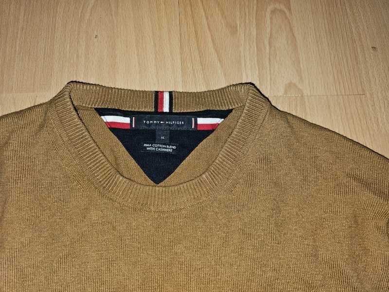 Sweter Tommy Hilfiger XL musztardowy kaszmir