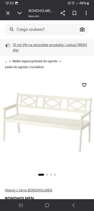 Zestaw mebli ogrodowych ikea drewniane białe technorattan