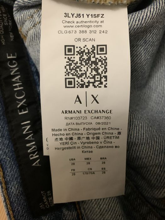 Armani Excenge Diesel Levi’s Tommy Hilfiger