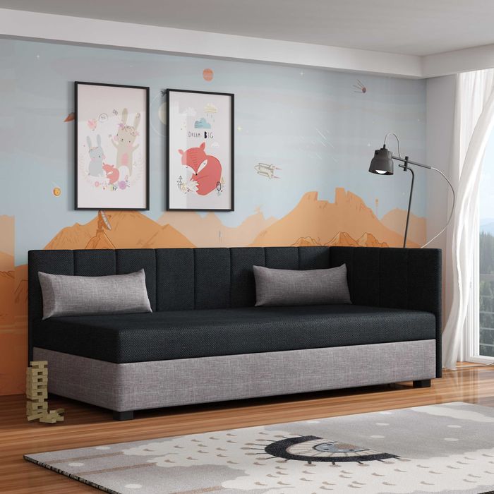 Tapczan z materacem pojedynczy Łóżko jednoosobowe Wersalka młodzieżowa