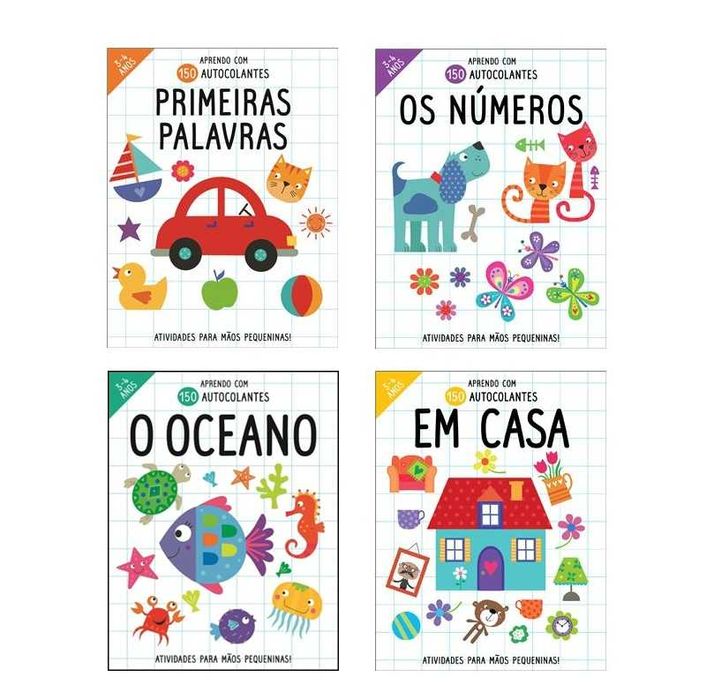 Aprendo com 150 Autocolantes: Os Números/ O Oceano/ Em Casa/ ..