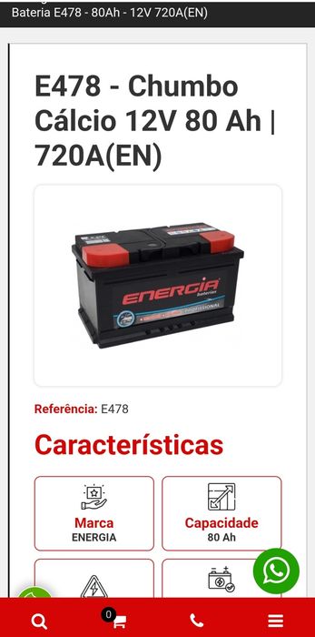 Bateria descarga lenta 80 amp recarregamento automático como  nova pouco uso