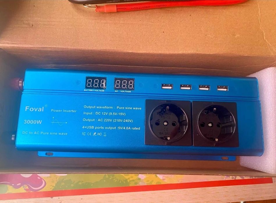 Інвертори FOVAL EU 2200, 3000W 12V (Чиста Синусоїда)