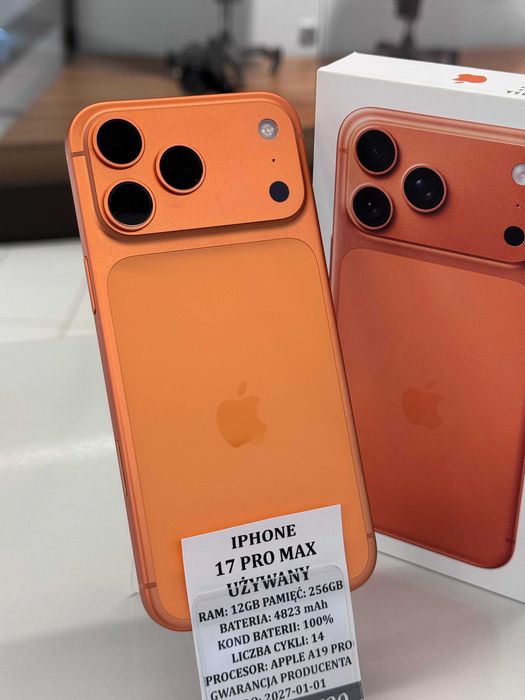 iPhone 17 Pro Max 256GB Bat 100% Topcase Vivo *Raty 0%*