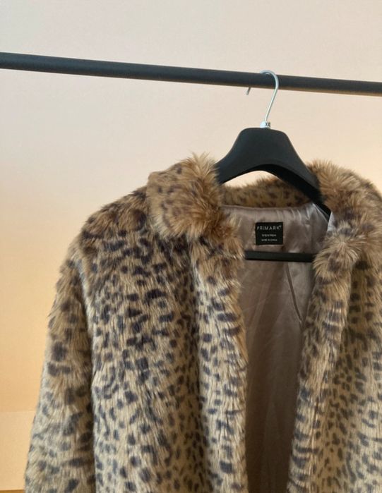 Sztuczne futerko w panterkę – XS – styl Kate Moss