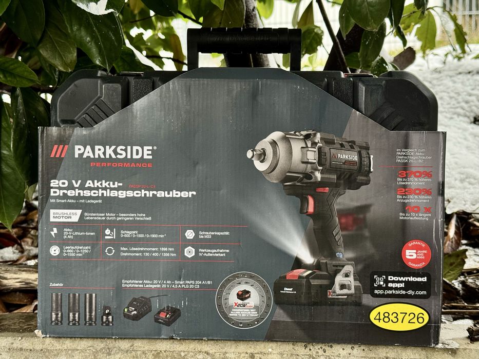 Акумуляторний гайковерт PARKSIDE PASSP 20-li C4 + акб 4А і зарядка 4.5