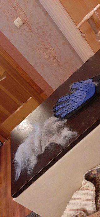 Рукавичка для вичісування шерсті True Touch — масаж, наложка