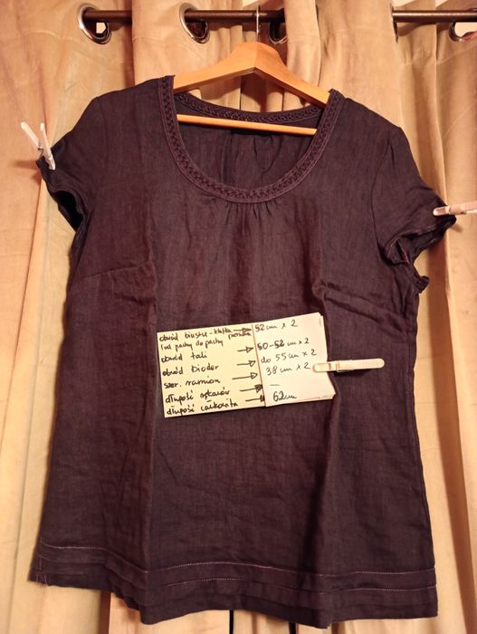 Bluzka lniana len 100% lato, upał, wakacje urlop xl