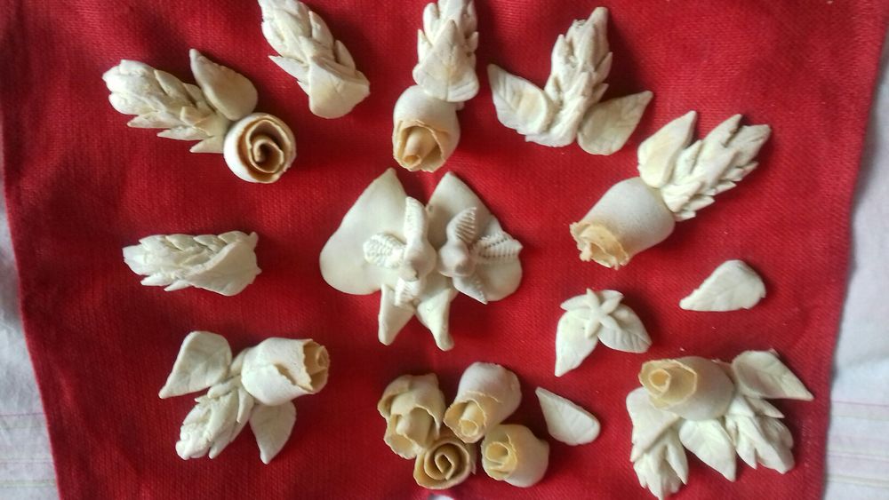 ozdoby z masy solnej kwiaty róże stroik