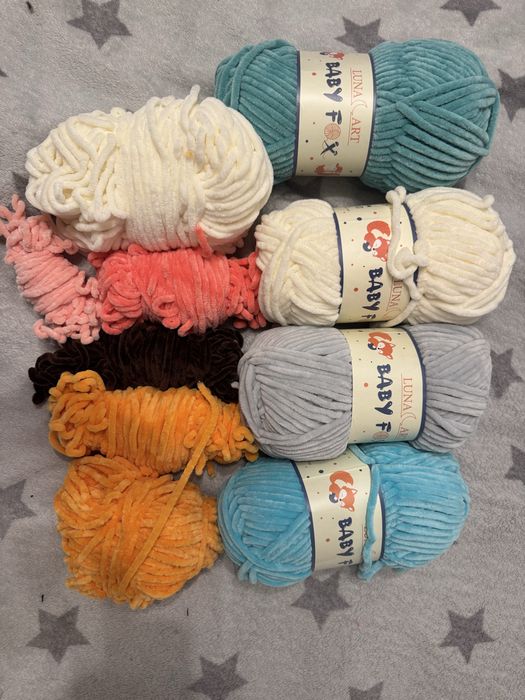 Włóczki himalayah dolphin baby i baby fox  , bezpieczne oczy