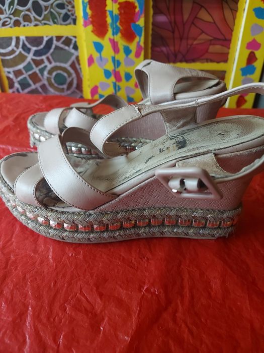 Sandałki na koturnie damskie rozmiar 38