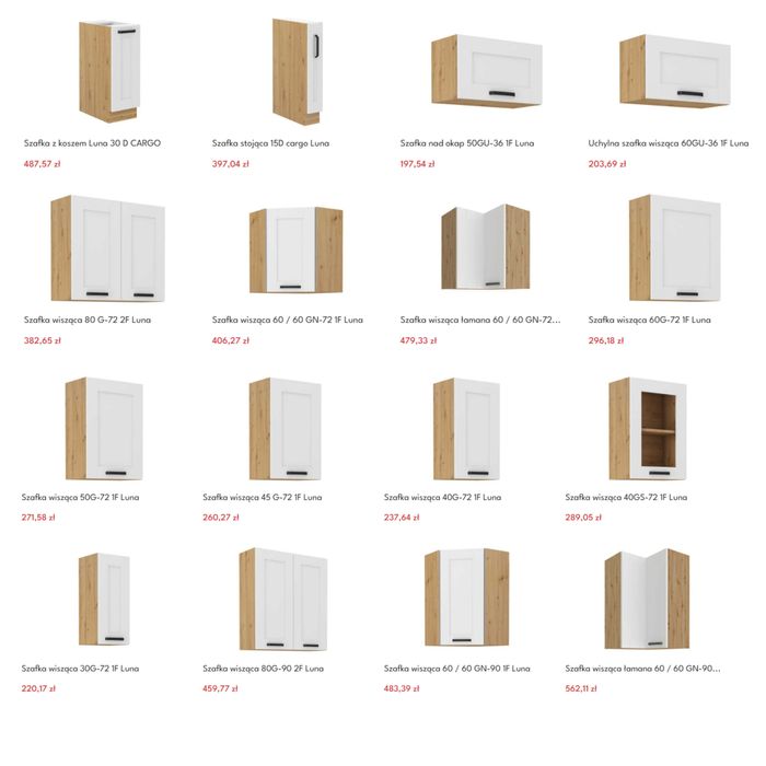 Białe matowe meble kuchenne Luna Promocja