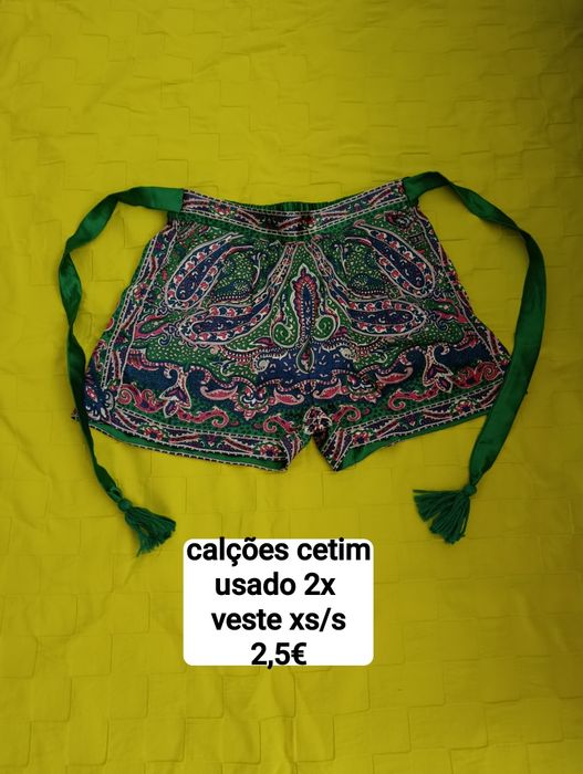 Calções tecido cetim