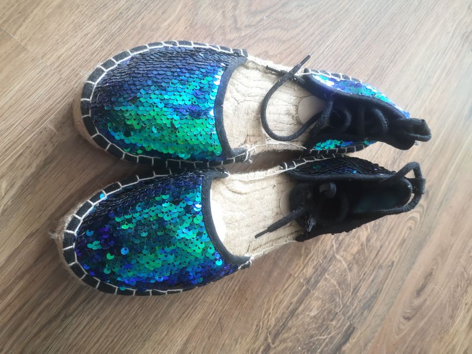 Turkusowe cekinowe espadryle Even&Odd r. 41