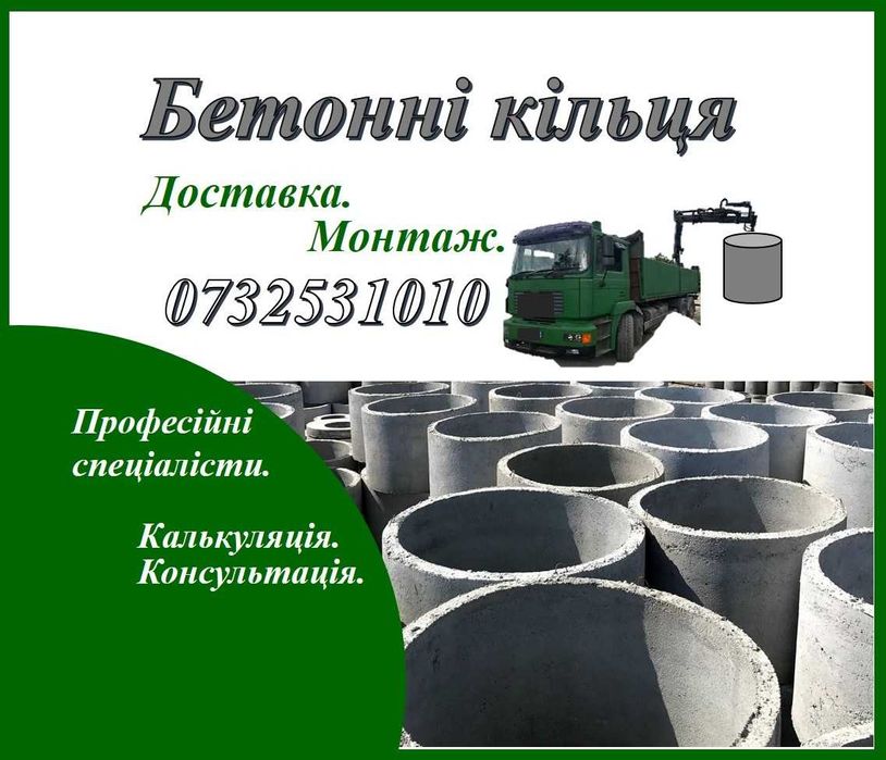 Залізо-бетонні кільця 80х96. Бетонні кільця