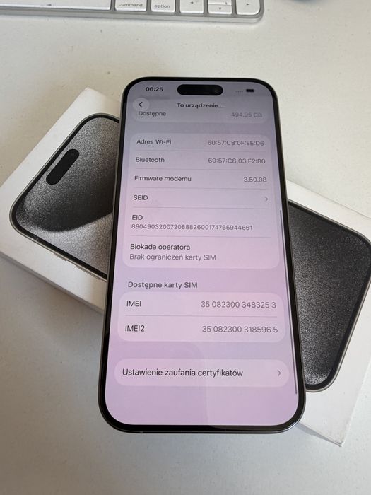 Bateria 100% iPhone 15 Pro 512gb Natural Titanium Stan Idealny