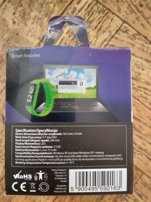 Inteligentna bransoleta SMART BRACELET FITNESS CD5 - nowa! OKAZJA!