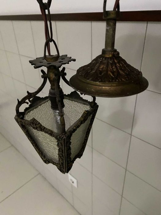 2 candeeiros vintage de parede e teto