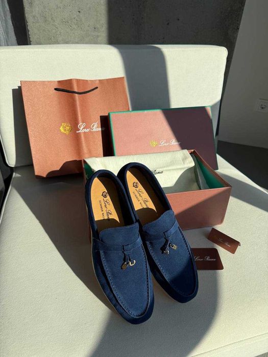 Лофери Loro Piana Loafers Navy Blue premium u2