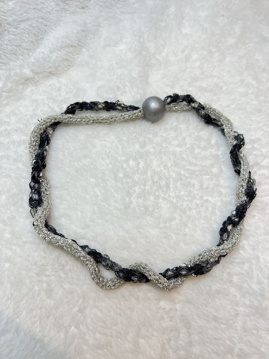 Naszyjnik materiał koralik casual klasyczny aesthetic grunge basic 29