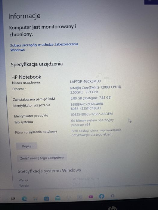 Laptop HP 17’’ | Intel i5 | 8 GB RAM | SSD 250 GB