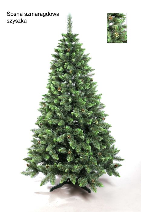Choinka sztuczna Sosna Szmaragdowa Szyszka 220 cm gęsta-PRODUCENT