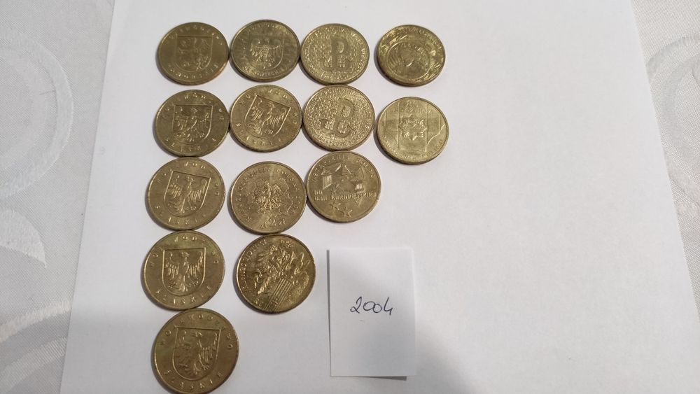 Monety 2 zł 2004r. Cena za 14 szt.