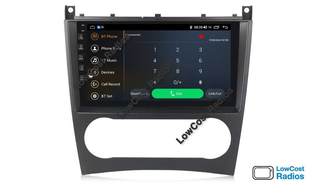 Auto Rádio GPS ANDROID 9' MERCEDES C W203 e W209 | 2004 a 2006 | APPS | CARPLAY • ANDROID AUTO