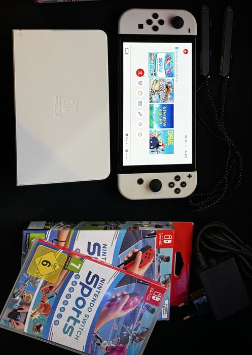 Switch OLED Branca + Jogo Sports (Como Nova)