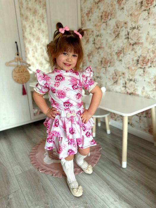 Nowa spódniczka w kwiaty nikol kids 122