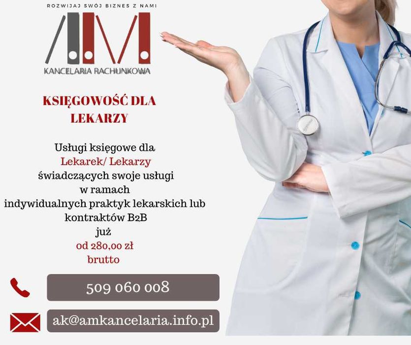Księgowość dla lekarzy – już od 280 zł brutto!
