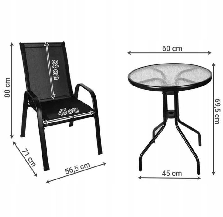 Zestaw Mebli Ogrodowych na Taras Balkon - Stół + Krzesła