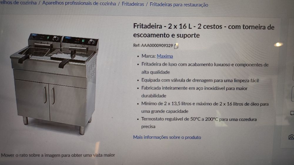 Fritadeira industrial 2 x 16 L  trifásica