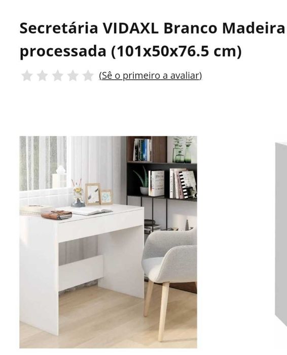 Secretária VIDAXL branco madeira com duas gavetas