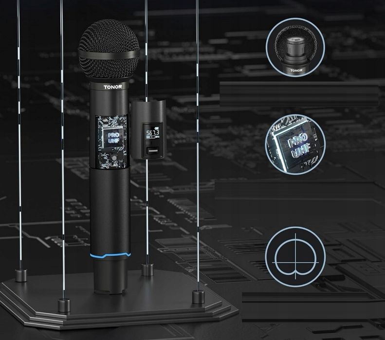 Mikrofony 2 sztuki Tonor akumulatorowe TW720 bezprzewodowe Zestaw DJ W