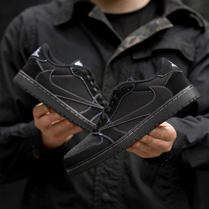 Кроссовки Nike Air Jordan Retro 1 Low x Travis Scott OG Black Phantom