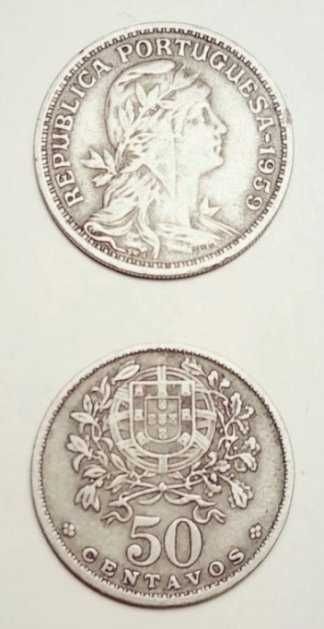 Moedas Portuguesas - 50 centavos (Alpaca)