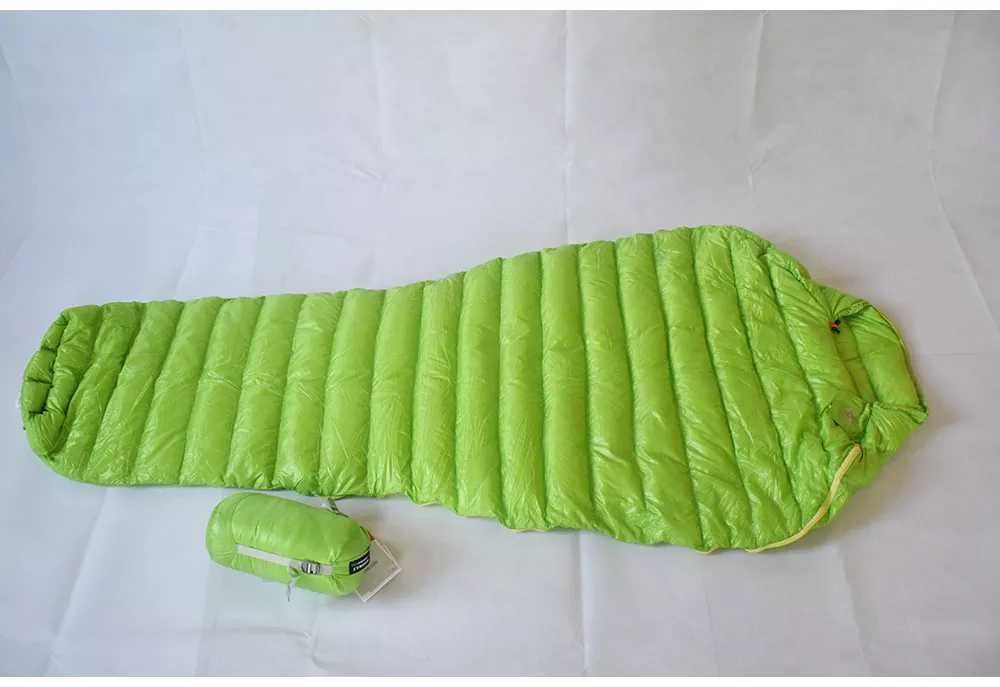 Пуховый спальный мешок кокон. Пуховий спальний мішок Aegismax mini M