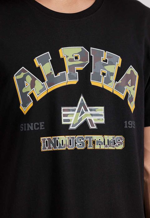 Alpha Industries T-SHIRT COLLEGE CAMO 146511 czarna
