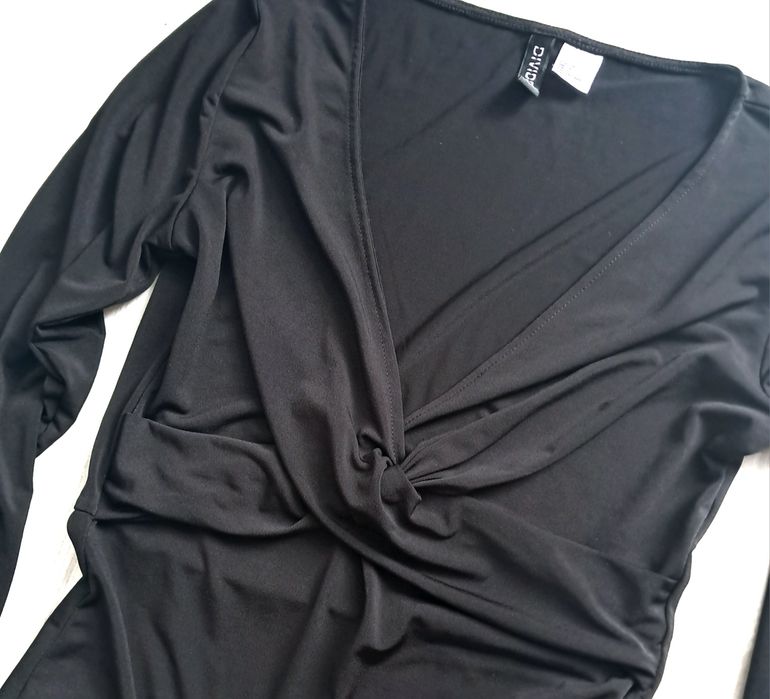 Sukienka czarna krótka mini H&M Divided 38M długi rękaw