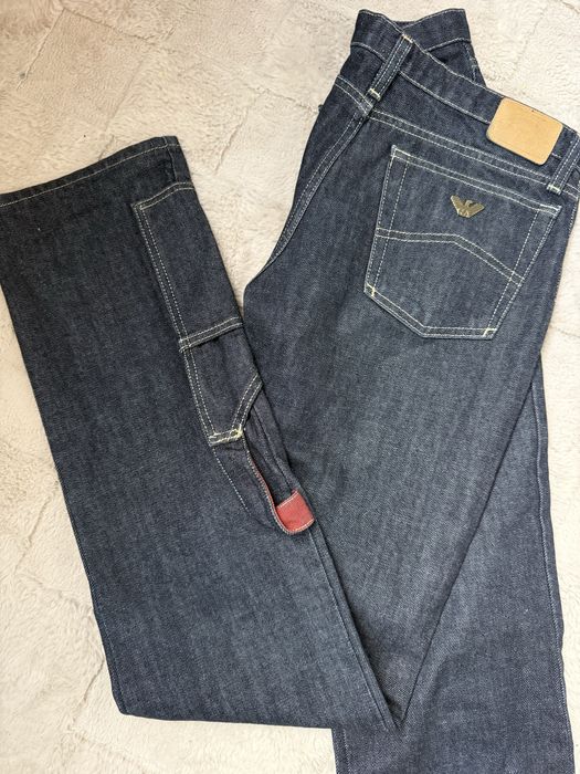 Рідкісні архівні джинси-карпентери armani jeans (made in italy) — колекційний вінтаж 27р ( S)