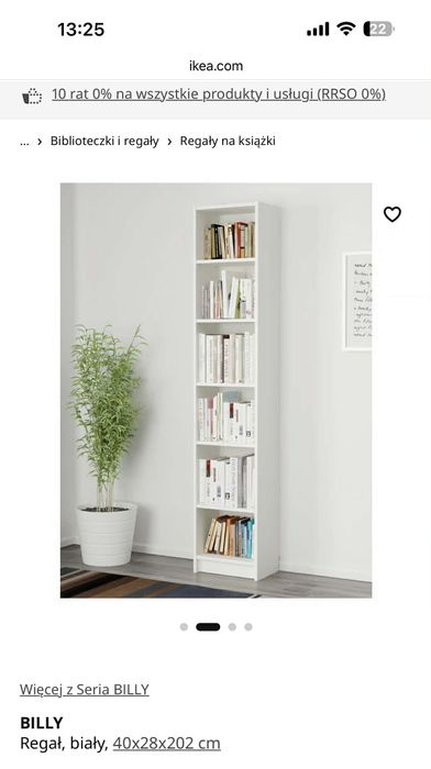 Regał Ikea, półka wisząca nad biórko, biały,
