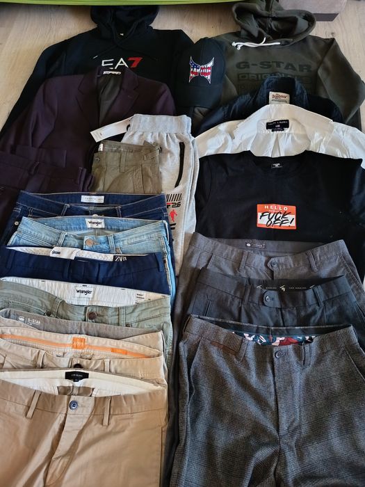 Paka paczka zestaw ubrań S męskie spodnie spodenki bluzy