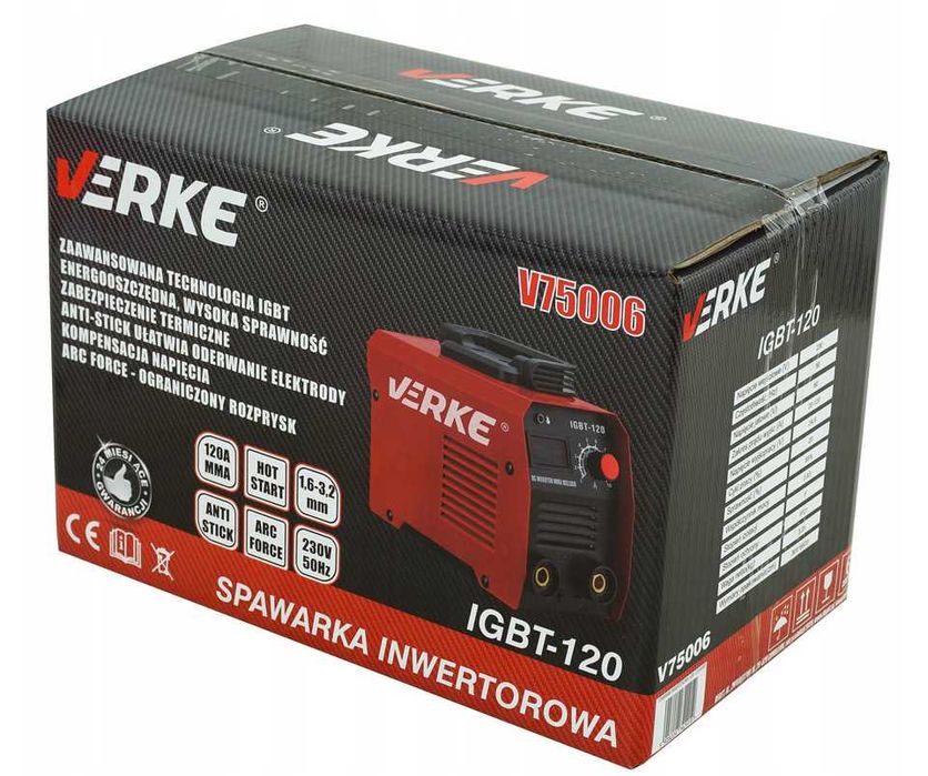SPAWARKA inwertorowa LCD IGBT-120 mma 120 A VERKE
