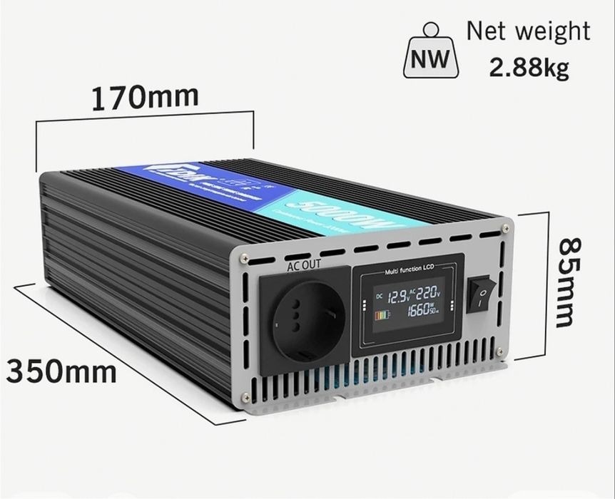 Inversor Onda Pura 12v ou 24v para 220v 5000w Novo