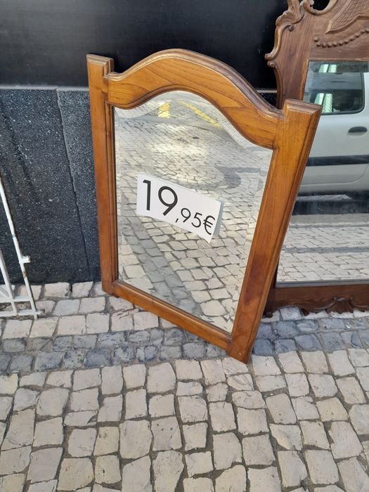 Espelho de parede moldura madeira maciça trabalhada antigo SUPER PREÇO